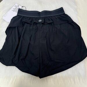 Alo Black Double Layer Sports Shorts Women's Size M